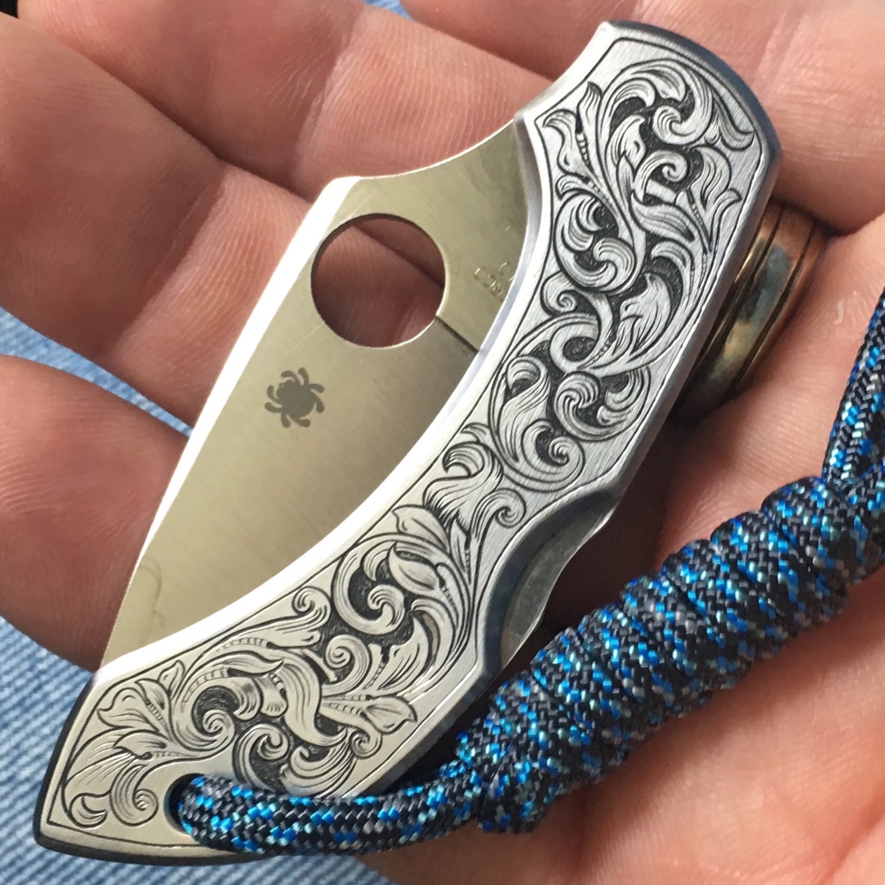 ADW Designs Hand Engraved Knife Samples Elizabeth City NC