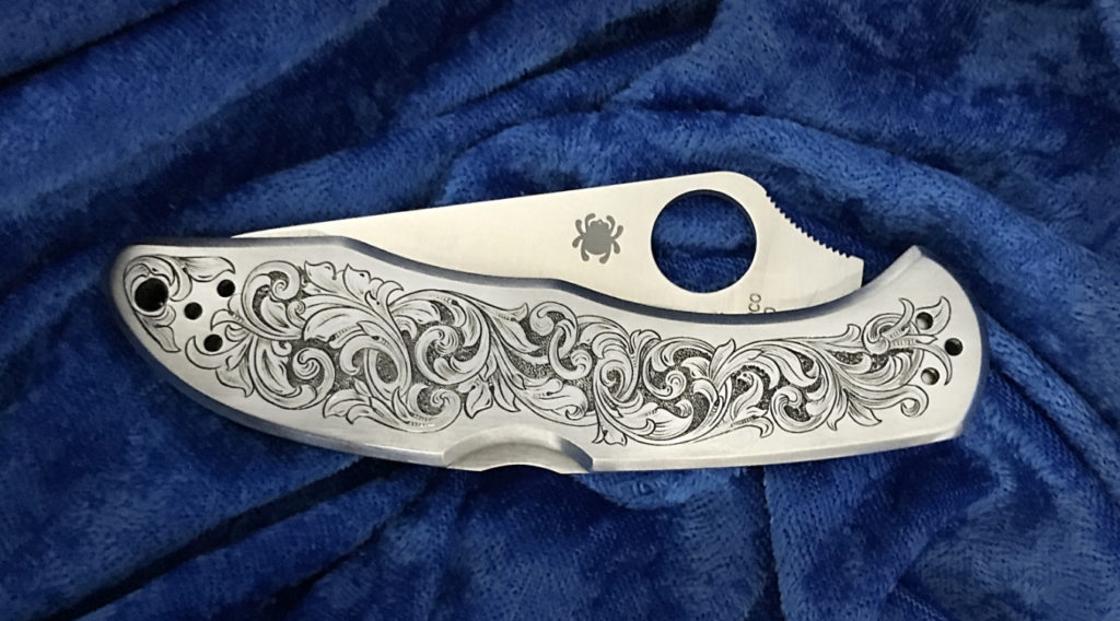 ADW Designs Hand Engraved Knife Samples Elizabeth City NC